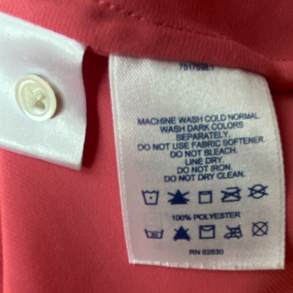 Lands' End Cowl Neck Blouse Sz 26W Rose Pink Chiffon Office Professional Tunic - Picture 13 of 14